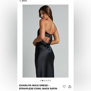 NWT Showpo. Charlita Satin Maxi Dress - Unworn, New With Tags! Black / Size 4